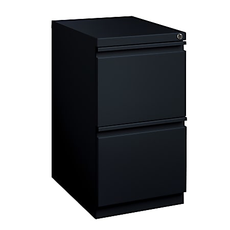 WorkPro 20"D Vertical 2-Drawer Letter-Size Mobile Pedestal File, Metal, Black
