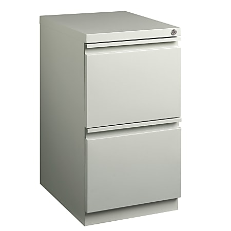 WorkPro 20"D 2-Drawer Letter-Size Vertical Mobile Pedestal File Cabinet, Metal, Light Gray