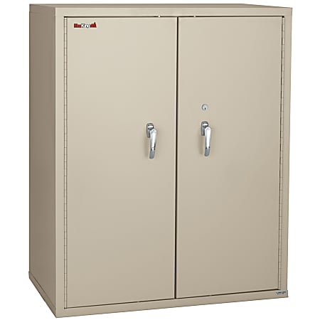 FireKing® Fire-Resistant Storage Cabinets, 2 Adjustable Shelves, 44"H x 36"W, Parchment, White Glove Delivery