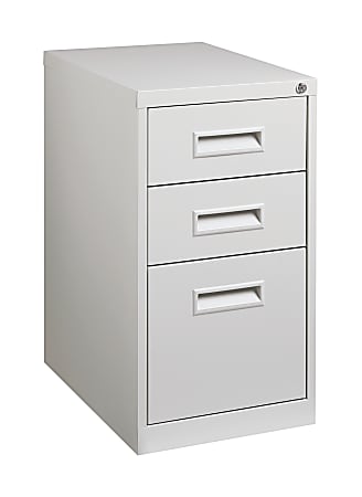 WorkPro® Box/Box/File Pedestal Letter-Size Mobile File Cabinet, 27 3/4"H x 15"W x 22"D, Light Gray