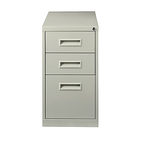 WorkPro® Box/Box/File Pedestal Letter-Size Mobile File Cabinet, 27 3/4"H x 15"W x 19"D, Light Gray