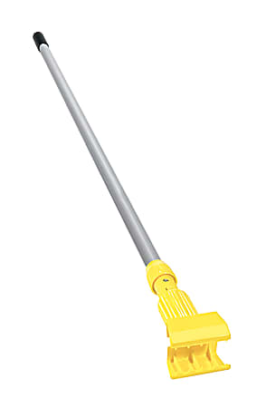 Rubbermaid® Commercial Gripper Vinyl-Covered Aluminum Mop Handle, 54", Gray/Yellow