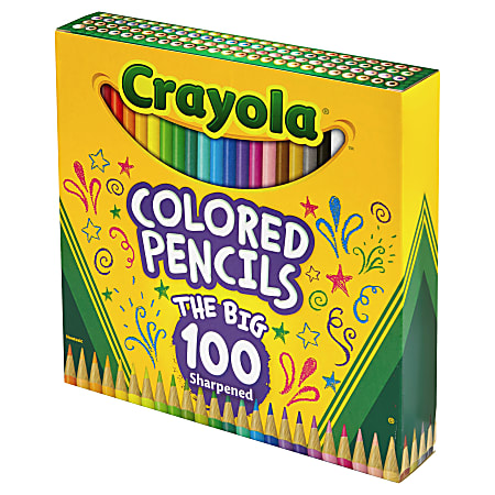 Crayola 100-count Colored Pencils - Unique Colors - Pre-sharpened -  Assorted Lead - 100 / Set
