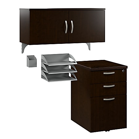 Bush Business Furniture Office In An Hour Storage & Accessory Kit, Mocha Cherry Finish, Standard Delivery