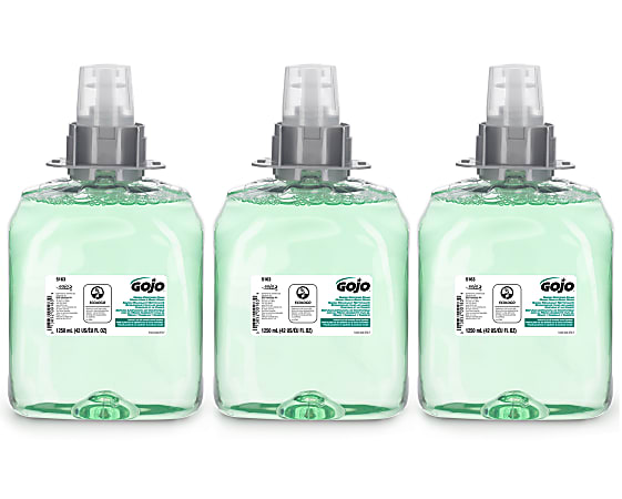 GOJO® FMX-12 Foam Hand, Hair & Body Wash Soap, Cucumber Melon Scent, 42 Oz, Carton Of 3 Refills