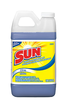 Sun Liquid Laundry Detergent, Citrus Scent, 64 Oz, Case Of 4