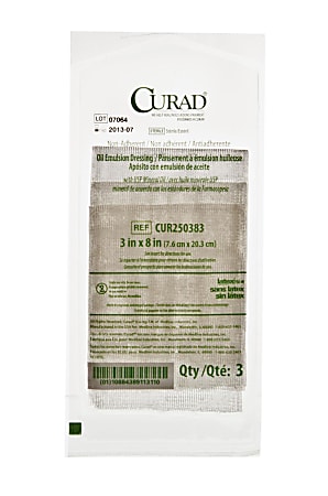 CURAD® Sterile Oil Emulsion Non-Adherent Gauze, 3" x 8", White, Pack Of 648