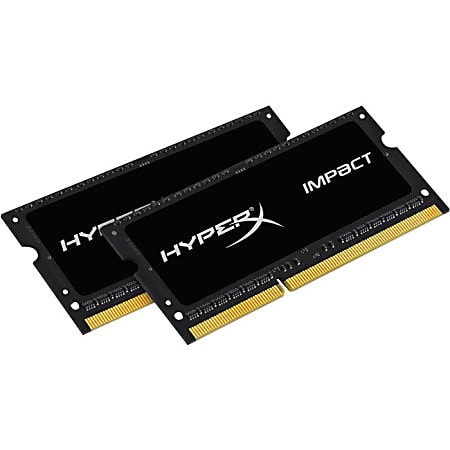 HyperX Impact 16GB DDR3 SDRAM Memory Module - For Notebook - 16 GB (2 x 8 GB) - DDR3-1600/PC3-12800 DDR3 SDRAM - CL9 - 1.35 V - Non-ECC - Unbuffered - 204-pin - SoDIMM