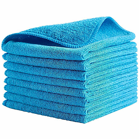 Rubbermaid® Microfiber Cleaning Cloths, 16" x 16", Blue, Pack Of 24