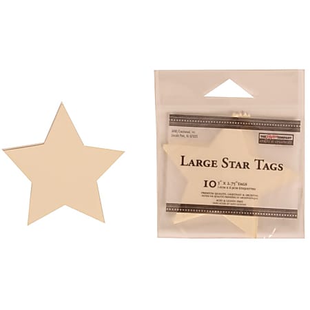 JAM Paper® Gift Tags, 3" x 2 3/4", Ivory Star, Pack Of 10