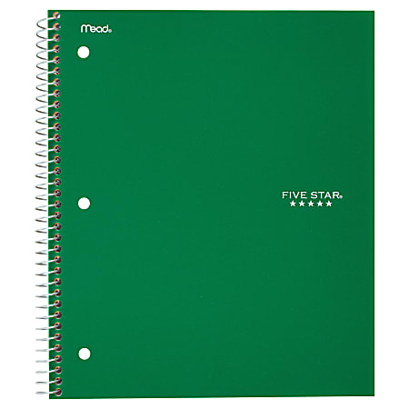 Lot of 4 Five Star Spiral Notebook 1 Subject College Ruled Paper Red Black  Green