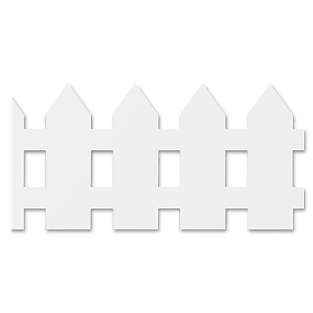 Hygloss White Fence Design Border Strips - 12 (Fence) Shape - Long Lasting, Durable, Damage Resistant - 36" Height x 3" Width - White - 12 / Pack