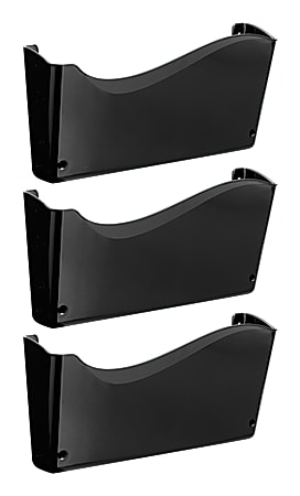 Officemate® OIC® 2200 Series Wall Files, 19 1/2" x 13 3/4" x 3", Black, Pack Of 3