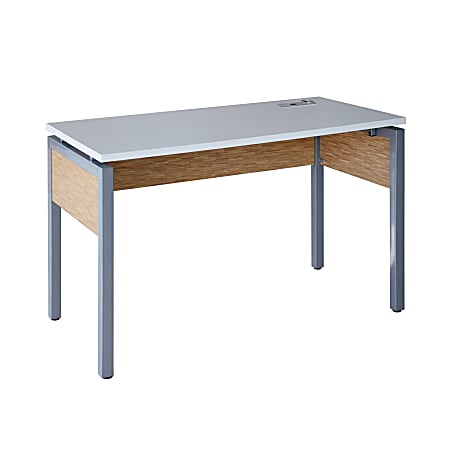Z-Line Designs Z-Tech Modular 48" W Desk, Oak/Silver/White