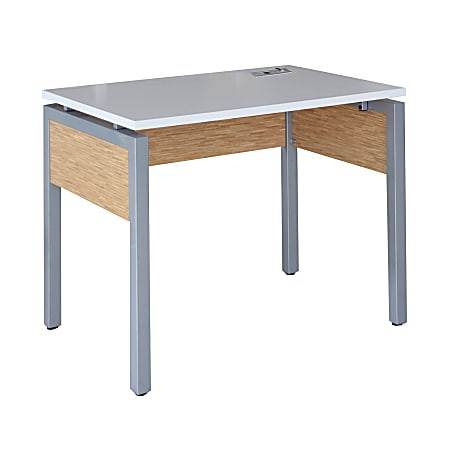 Z-Line Designs Z-Tech Modular Desk, Oak/Silver/White