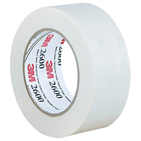 3M™ 2600 Masking Tape, 3" Core, 2" x 180', White, Case Of 12