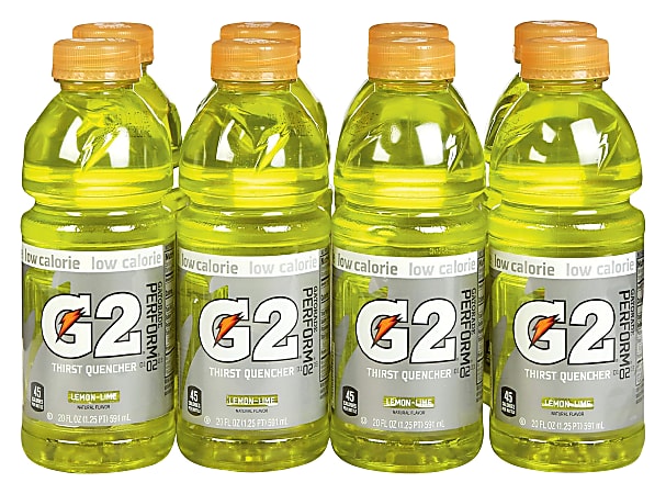 Gatorade G2 Lemon Lime Sports Drink, 20 Oz, Pack Of 24