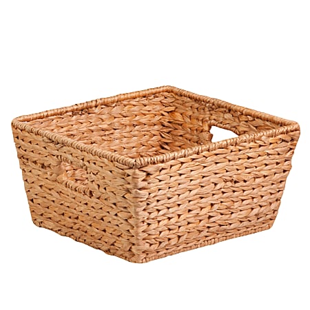 Honey-Can-Do Water Hyacinth Basket, Medium Size, 8" x 8" x 15", Brown/Natural