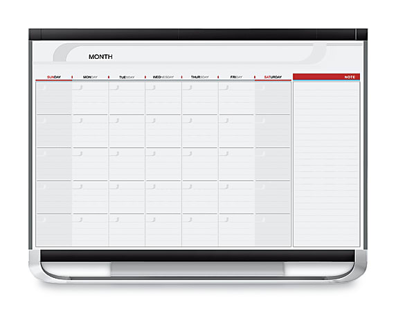 Quartet® Prestige 2 Magnetic Monthly Calendar Whiteboard, 4' x 3', Mahogany Frame