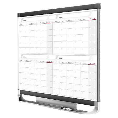 Quartet Prestige 2 Magnetic Calendar Board - Monthly - 12 Month - White, Graphite - Steel - 24 Quartet Prestige 2 Magnetic Calendar Board - Monthly - 12 Month - White, Graphite - Steel - 24