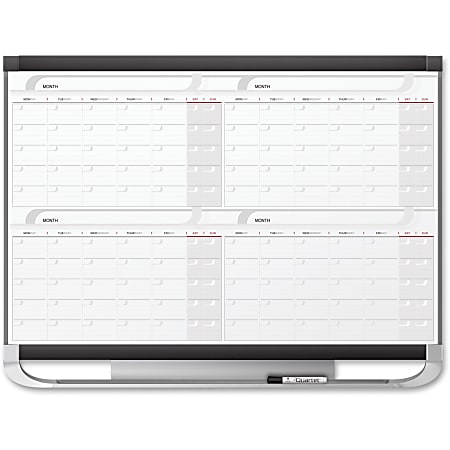 Quartet Prestige 2 Magnetic Calendar Board - Monthly - 12 Month - White, Graphite - Steel - 24 Quartet Prestige 2 Magnetic Calendar Board - Monthly - 12 Month - White, Graphite - Steel - 24