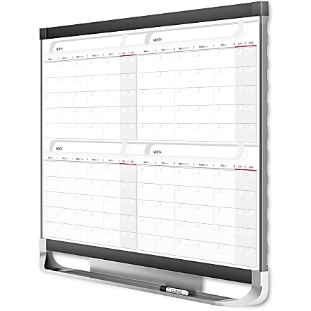 Quartet Prestige 2 Magnetic Calendar Board - Monthly - 12 Month - White, Graphite - Steel - 24 Quartet Prestige 2 Magnetic Calendar Board - Monthly - 12 Month - White, Graphite - Steel - 24