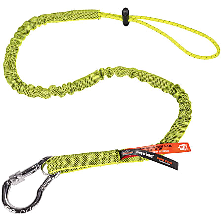Ergodyne Squids 3100 10-Lb Single-Carabiner Tool Lanyard, 35", Lime