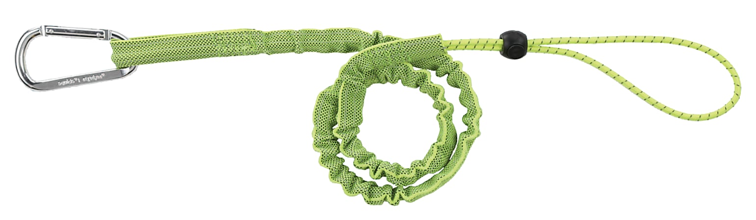 Ergodyne Squids 3100 10-Lb Single-Carabiner Tool Lanyard, 35", Lime