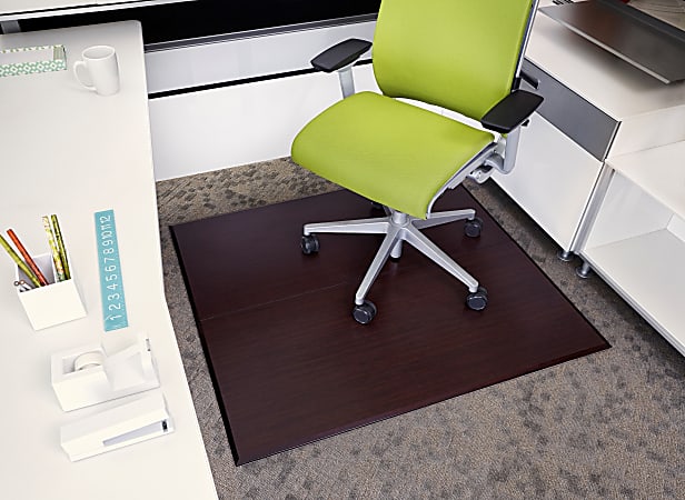 Realspace Bamboo Roll Up Chair Mat 48 x 52 Natural - Office Depot