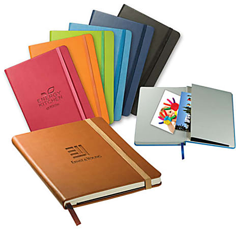 Custom Tuscany Soft Faux Leather Promotional Writing Journal, 5-3/8" x 8-1/2",  Assorted Colors