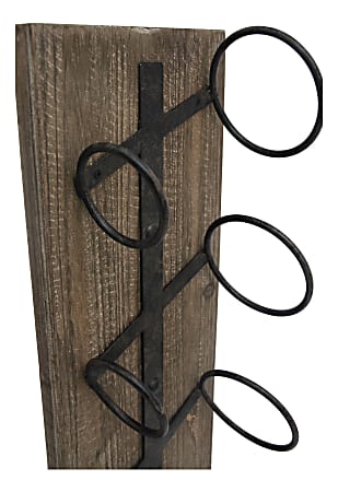 FirsTime & Co. Cooper Wine Rack, 24"H x 8"W x 5-1/2"D, Rustic Metallic Gray/Antique Wood