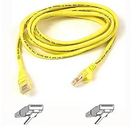 Belkin Cat5e Patch Cable - RJ-45 Male - RJ-45 Male - 6ft - Yellow, A3X12606YLW