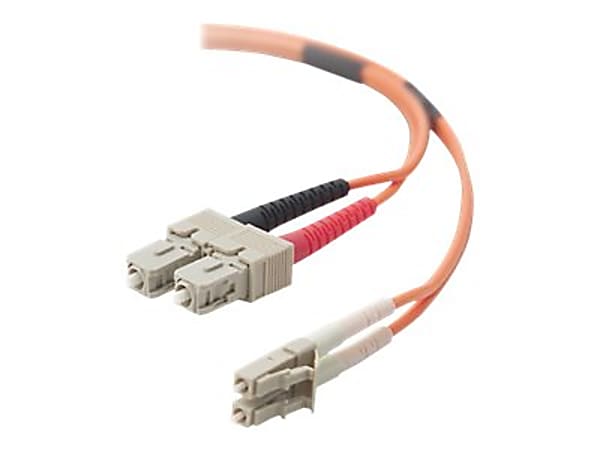 Belkin Duplex Fiber Optic Patch Cable - SC Male - LC Male - 3.28ft - Orange