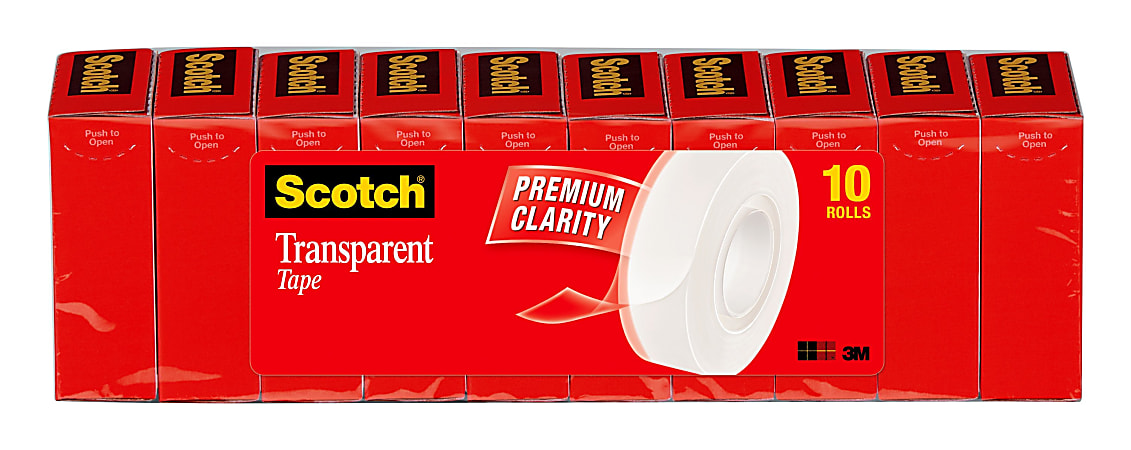 Scotch® Transparent Tape, 3/4" x 1,000", Pack Of