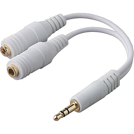 Speaker and Headphone Splitter, White
