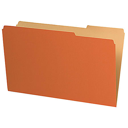 Pendaflex® Legal-Size Interior File Folders, 1/3 Cut, Orange, Box Of 100