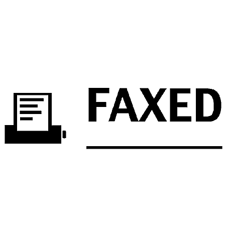 Xstamper® Pre-Inked, Re-Inkable Two-Color Title Stamp, "Faxed"