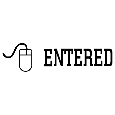 Xstamper® Pre-Inked, Re-Inkable Two-Color Title Stamp, "Entered"