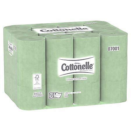 Kleenex® Cottonelle® Coreless 2-Ply Toilet Paper, 800 Sheets Per Roll, Pack Of 36 Rolls