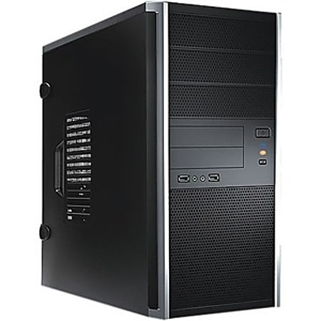 In Win EA035 Mid Tower Chassis - Mid-tower - Black, Silver - 8 x Bay - 1 x 350 W - Power Supply Installed - ATX, Micro ATX Motherboard Supported - 3 x Fan(s) Supported - 3 x External 5.25" Bay - 2 x External 3.5" Bay - 2 x Internal 3.5" Bay