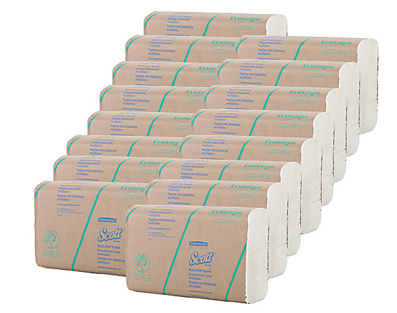 Scott® Multi-Fold 2-Ply Paper Towels, 100 Sheets Per Pack, Pack Of 16 Packs