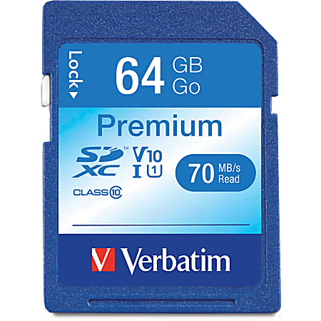 Verbatim™ Premium UHS-I Class 10 SDXC Memory Card, 64GB