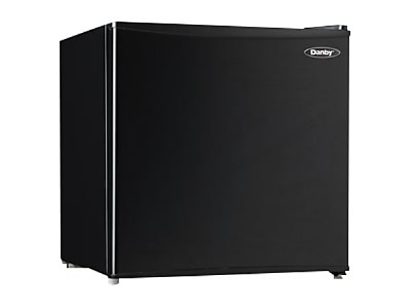 Danby Compact Refrigerator - 1.60 ft³ - Manual Defrost - Reversible - 1.60 ft³ Net Refrigerator Capacity - 207 kWh per Year - Black - Smooth - Built-in