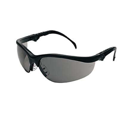 Crews Klondike Plus Safety Glasses, Black Frame, Gray Lens
