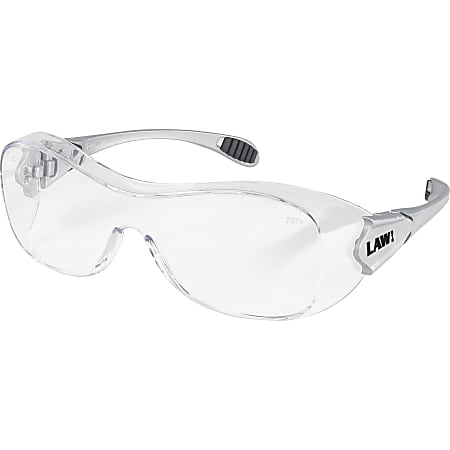 Crews Law Over-The-Glasses Safety Glasses, Gray Frames, Clear Antifog ...