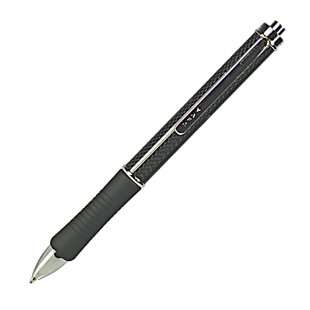 Yafa Quadro 4-Function Pen, 1.0 mm, Medium Point, Carbon Fiber/Chrome Barrel, Assorted Inks