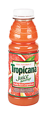 Tropicana 100% Juice Bottles, Ruby Red Grapefruit, 10 Oz, Pack Of 24