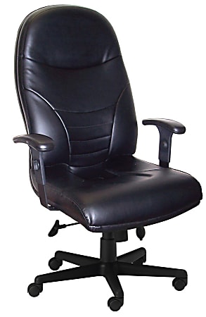 Mayline® Comfort Series 9413AG Leather High-Back Chair, Black
