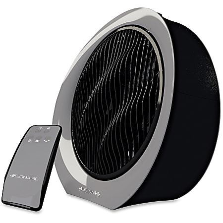 Bionaire Bionare 12" 3-speed Power Fan - 12" Diameter - 3 Speed - Remote, Oscillating, Timer-off Function, LED, Retractable Cord, Carrying Handle, Louver Rotation - 16.2" Height x 6.9" Width - Black