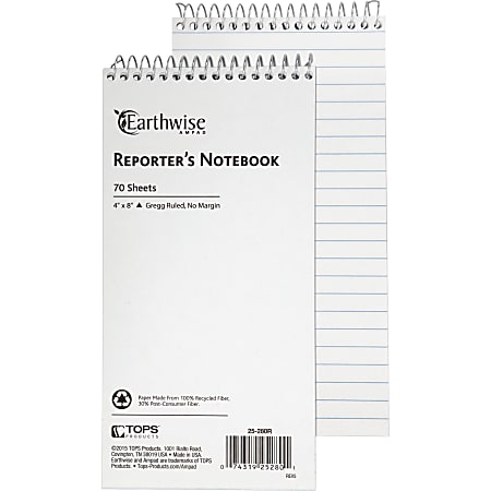 Ampad Earthwise Reporter&#x27;s Notebook, 70 Sheets